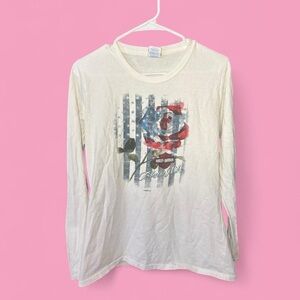 2000s harley davidson white long sleeve with rose